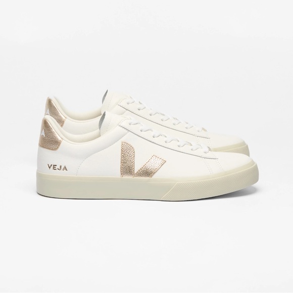 Veja Shoes - New! Veja White and Gold Sneakers